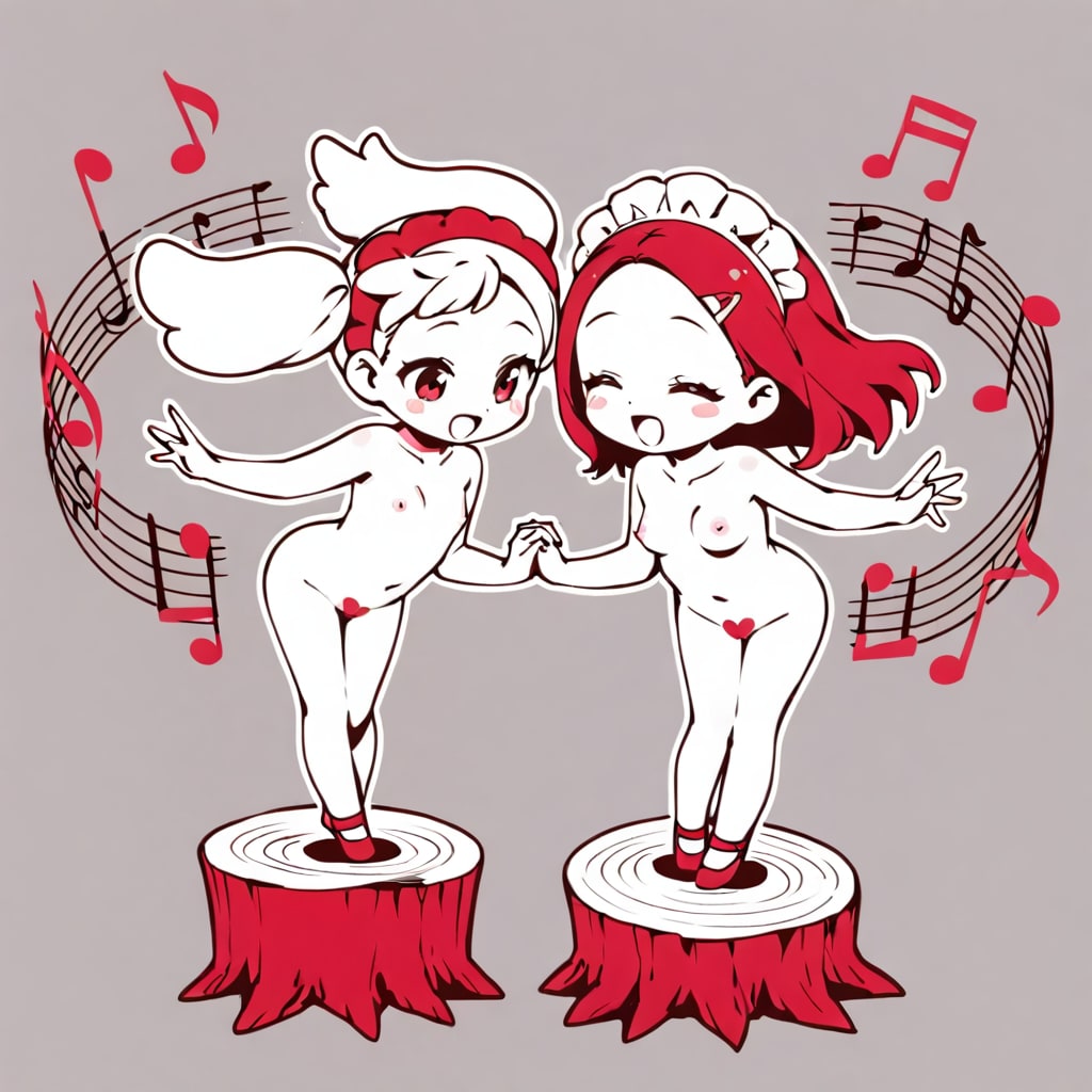 切り株で歌うガールズ