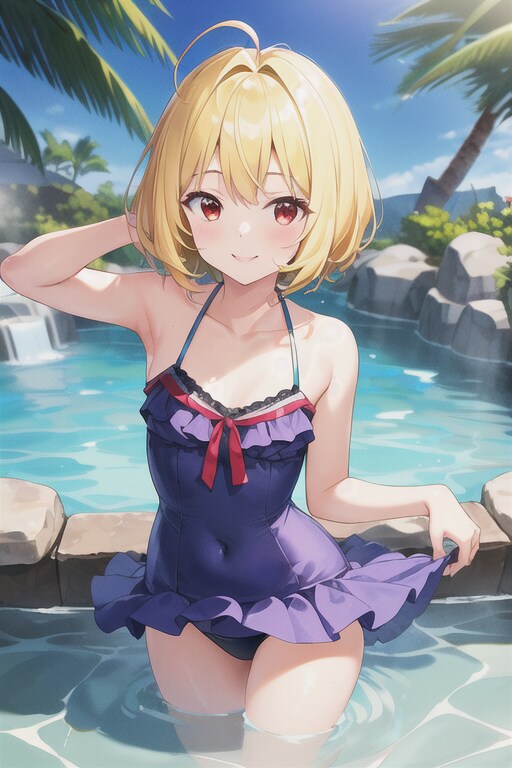 水着で入る温泉で夏気分