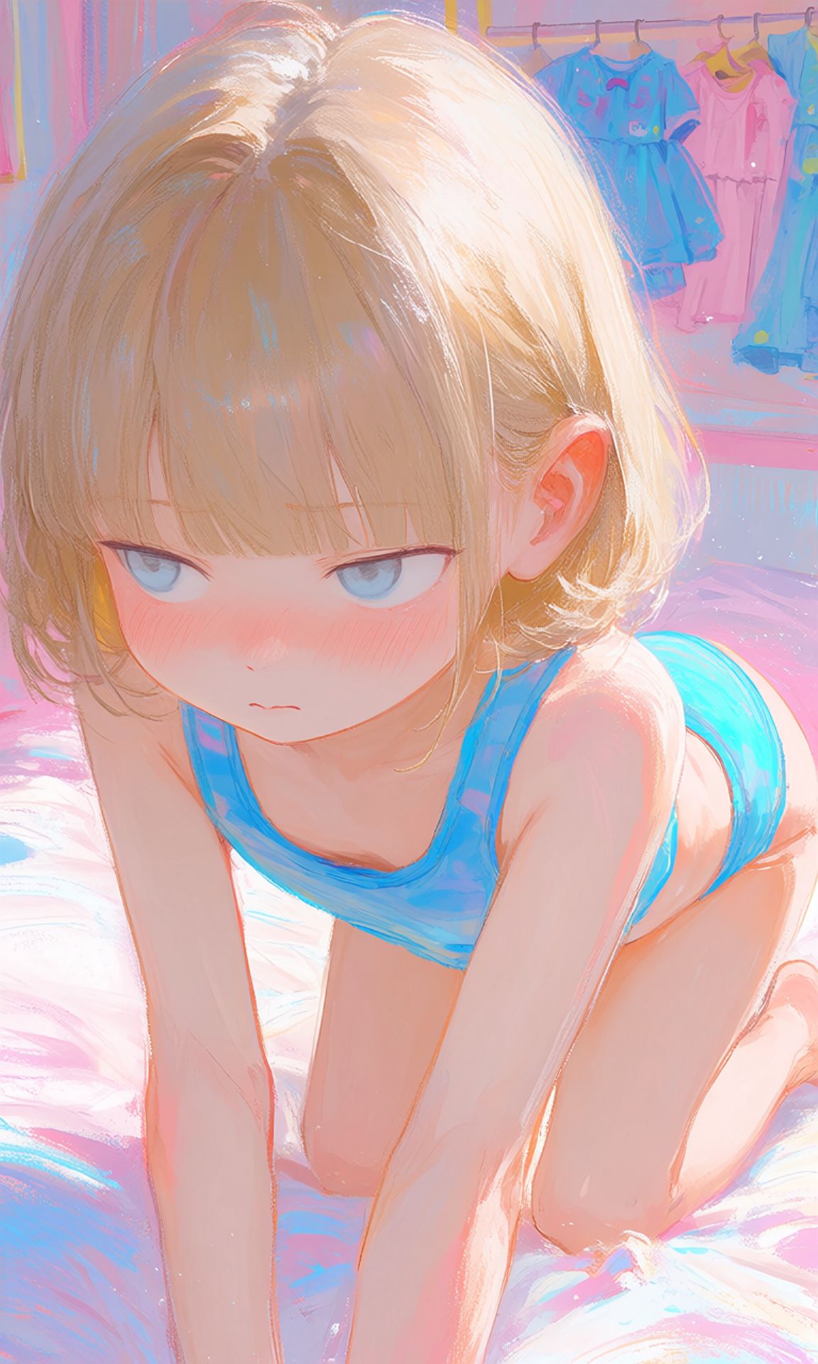 金髪碧眼女子高生