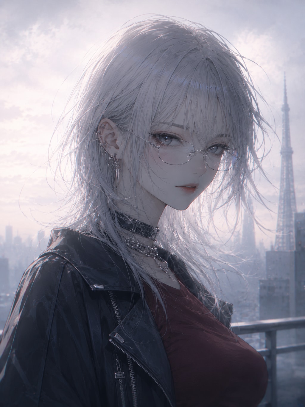 うちの子(銀髪ウルフメガネお姉さん)