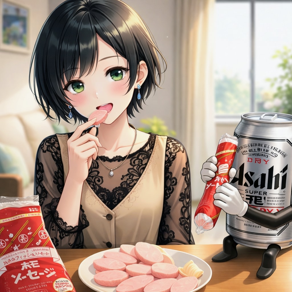 ホモソーセージを食べる藍音ちゃん