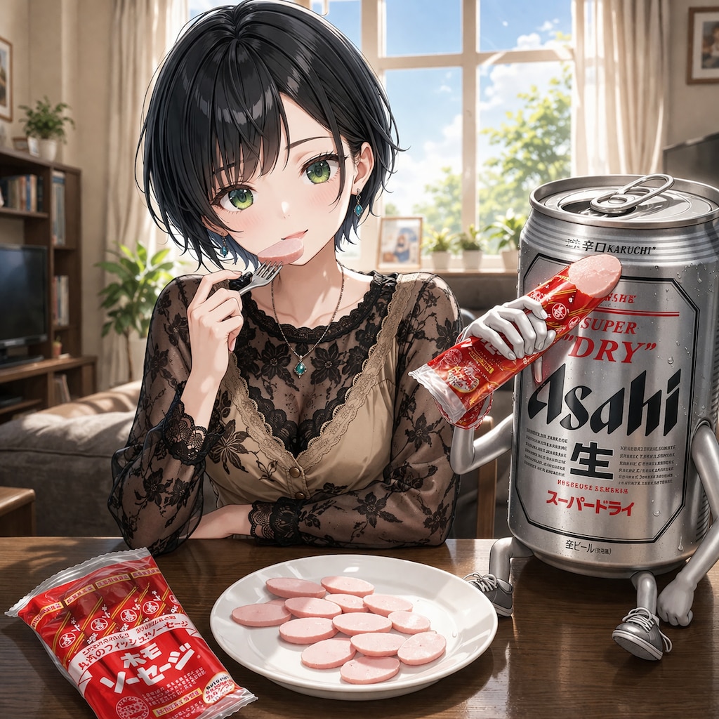 ホモソーセージを食べる藍音ちゃん