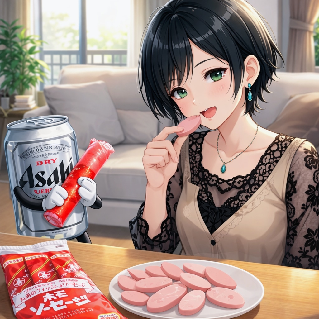 ホモソーセージを食べる藍音ちゃん