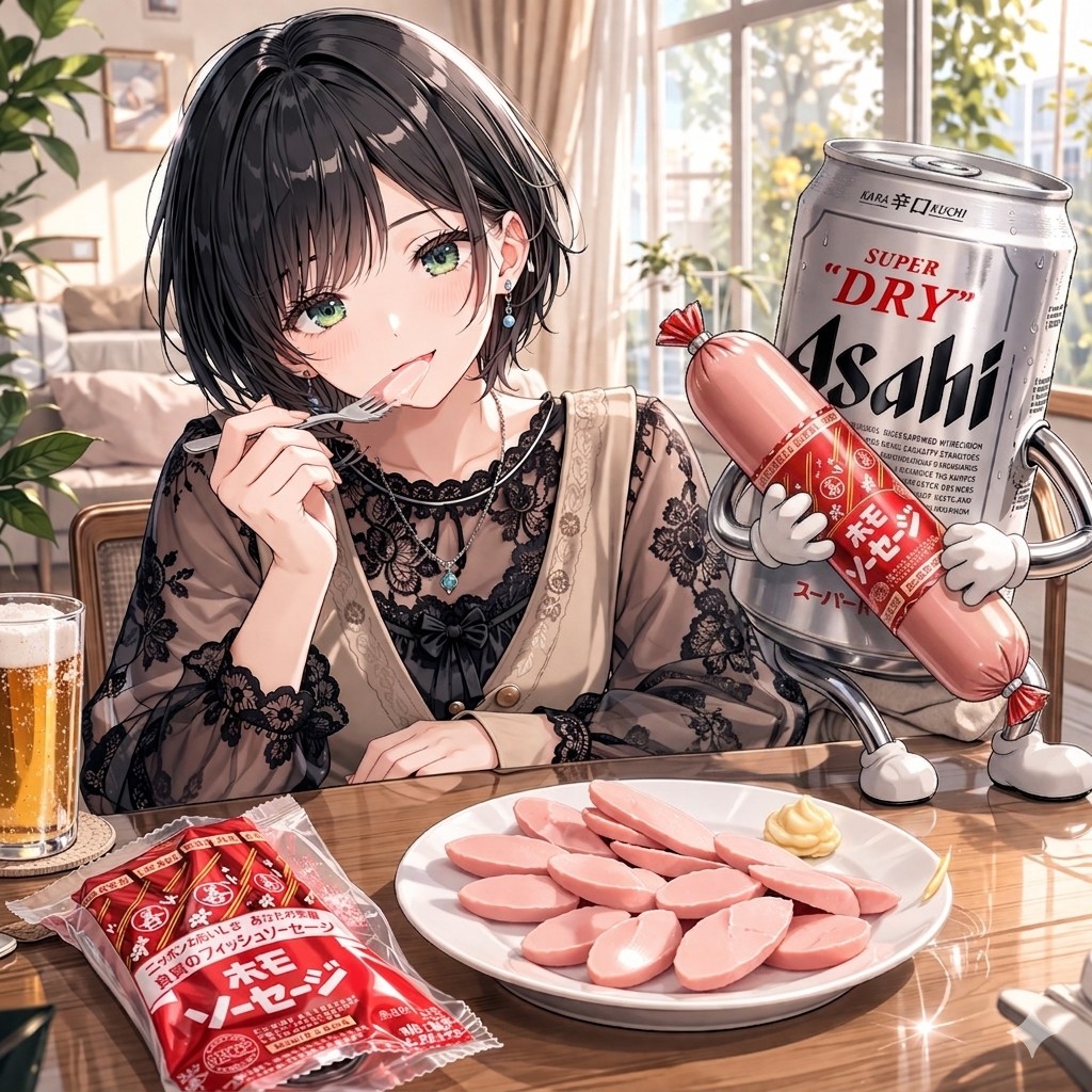 ホモソーセージを食べる藍音ちゃん | の人気AIイラスト・グラビア