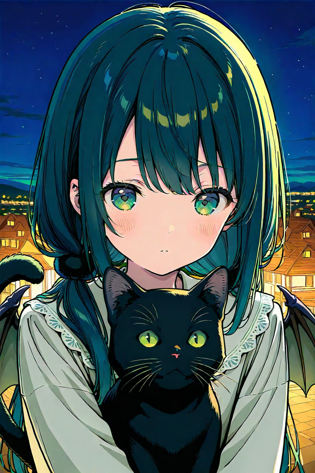 黒猫とドラゴンの翼と