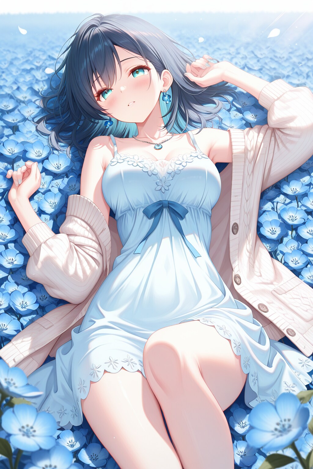 ネモフィラに囲まれて