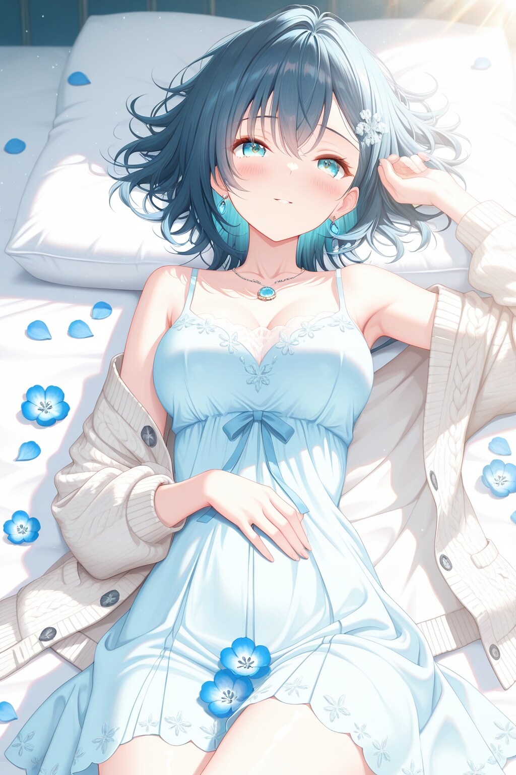 ネモフィラに囲まれて