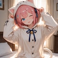 桃華ちゃんで猫の着ぐるみパジャマ(∩´∀`∩)💕 3枚目