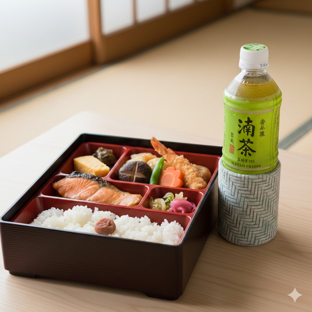 【昼食】幕の内弁当、緑茶