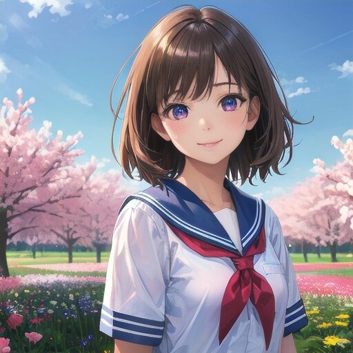 お花と女の子 | の人気AIイラスト・グラビア