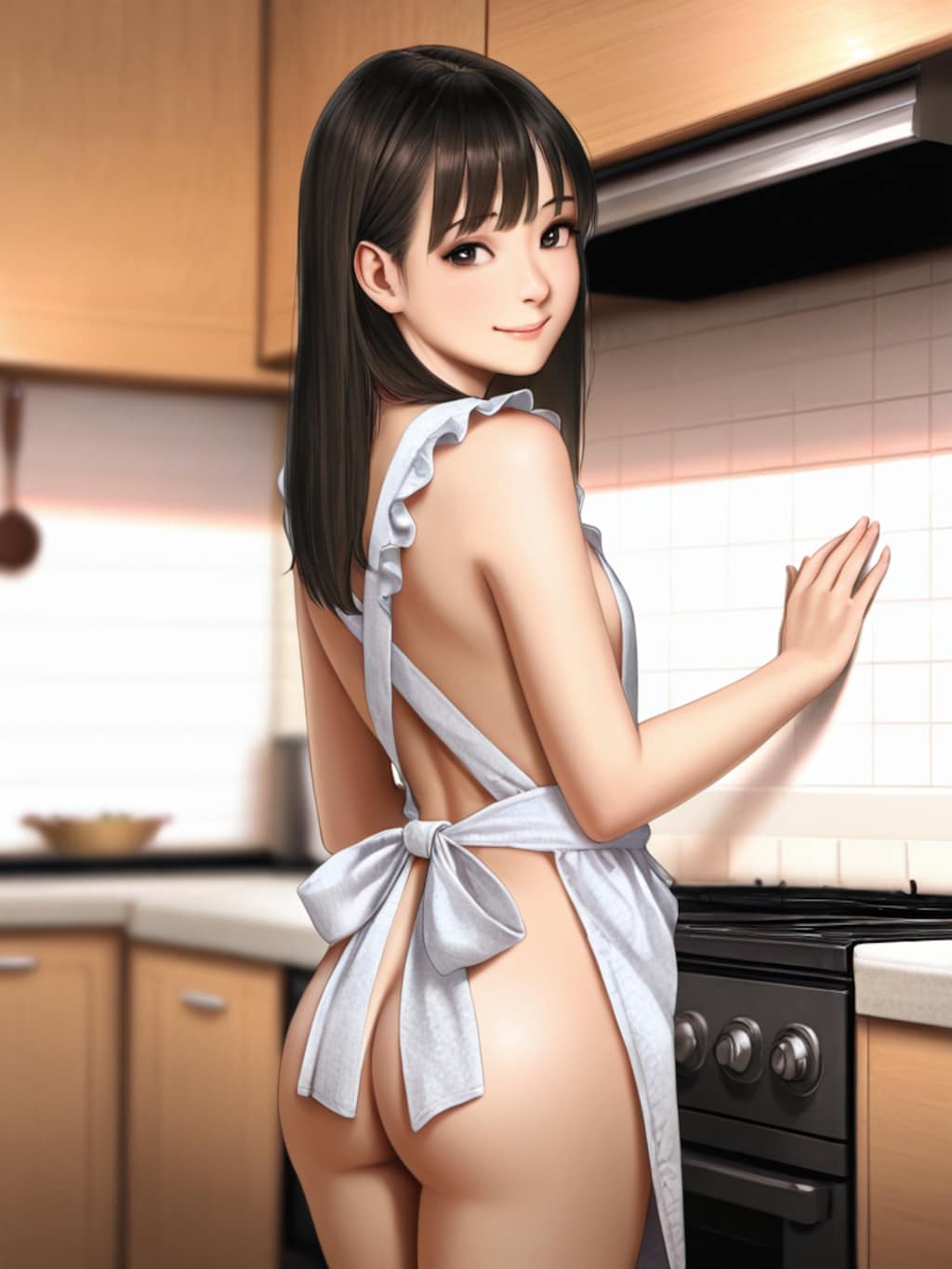 いろんなモデルで裸エプロン8