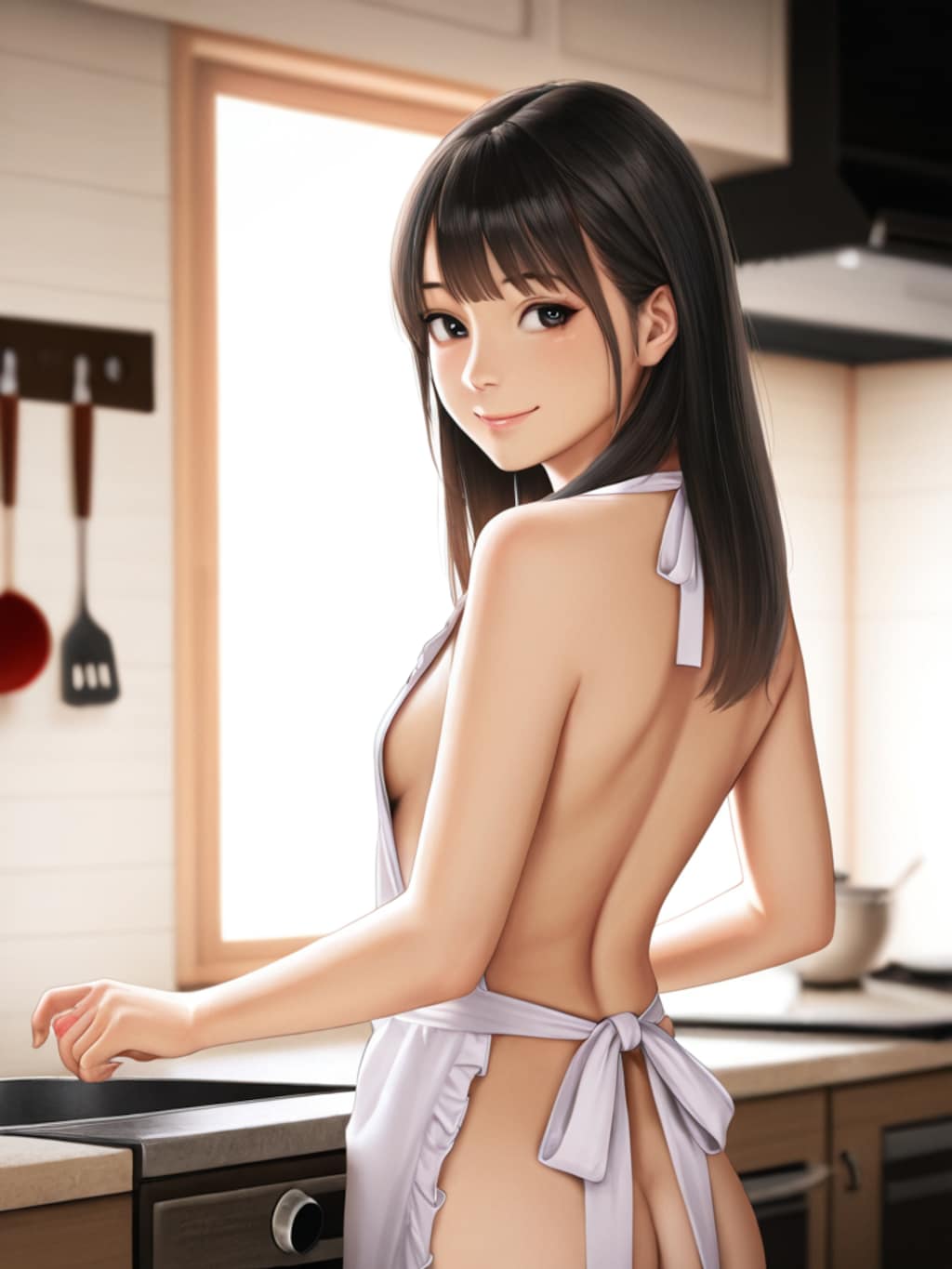 いろんなモデルで裸エプロン8
