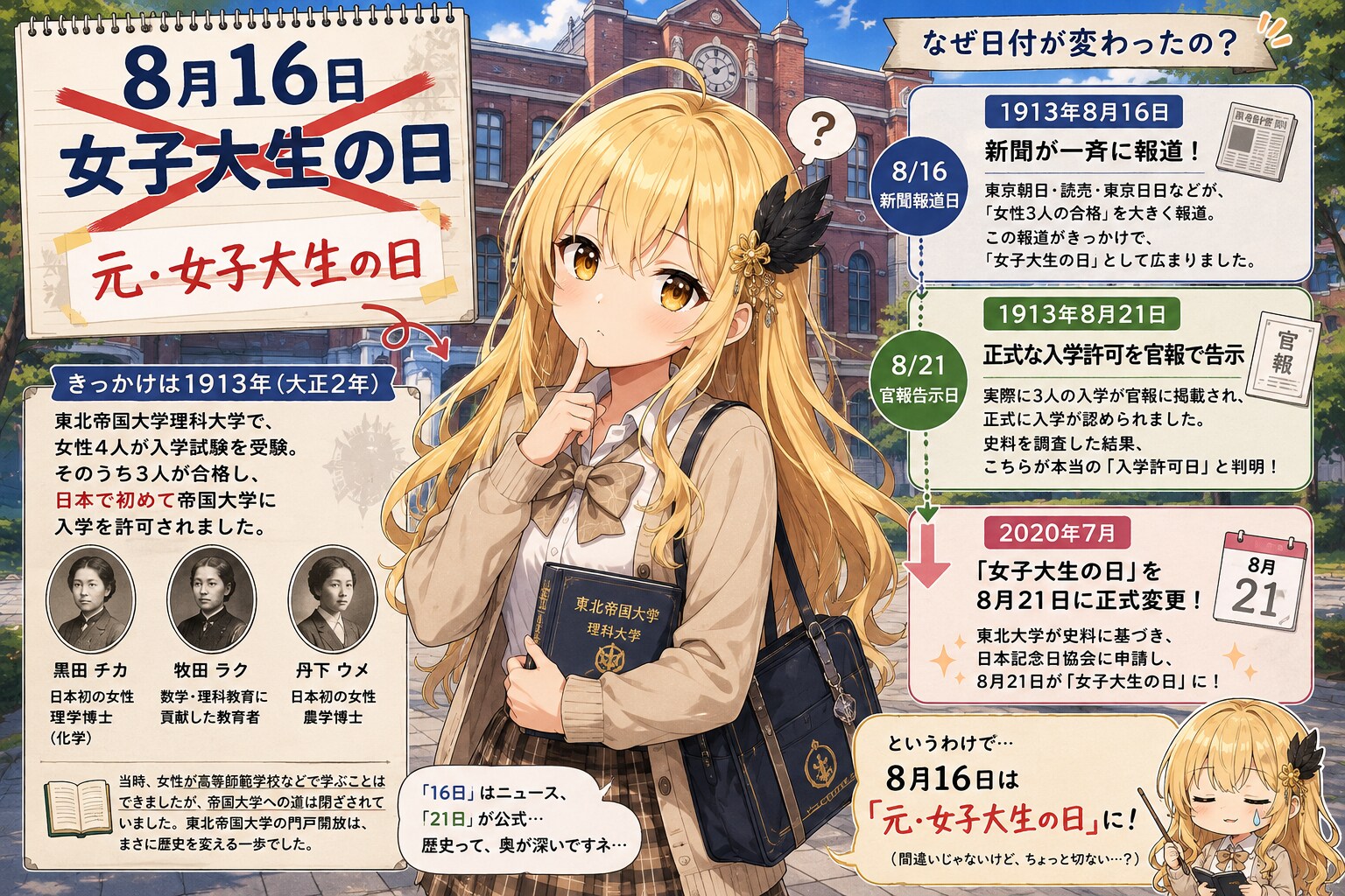 8月16日は元女子大生の日 | の人気AIイラスト・グラビア