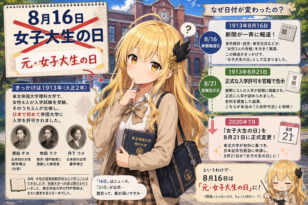 8月16日は元女子大生の日