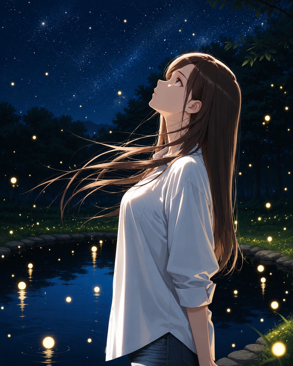 月と蛍と、夜風と。