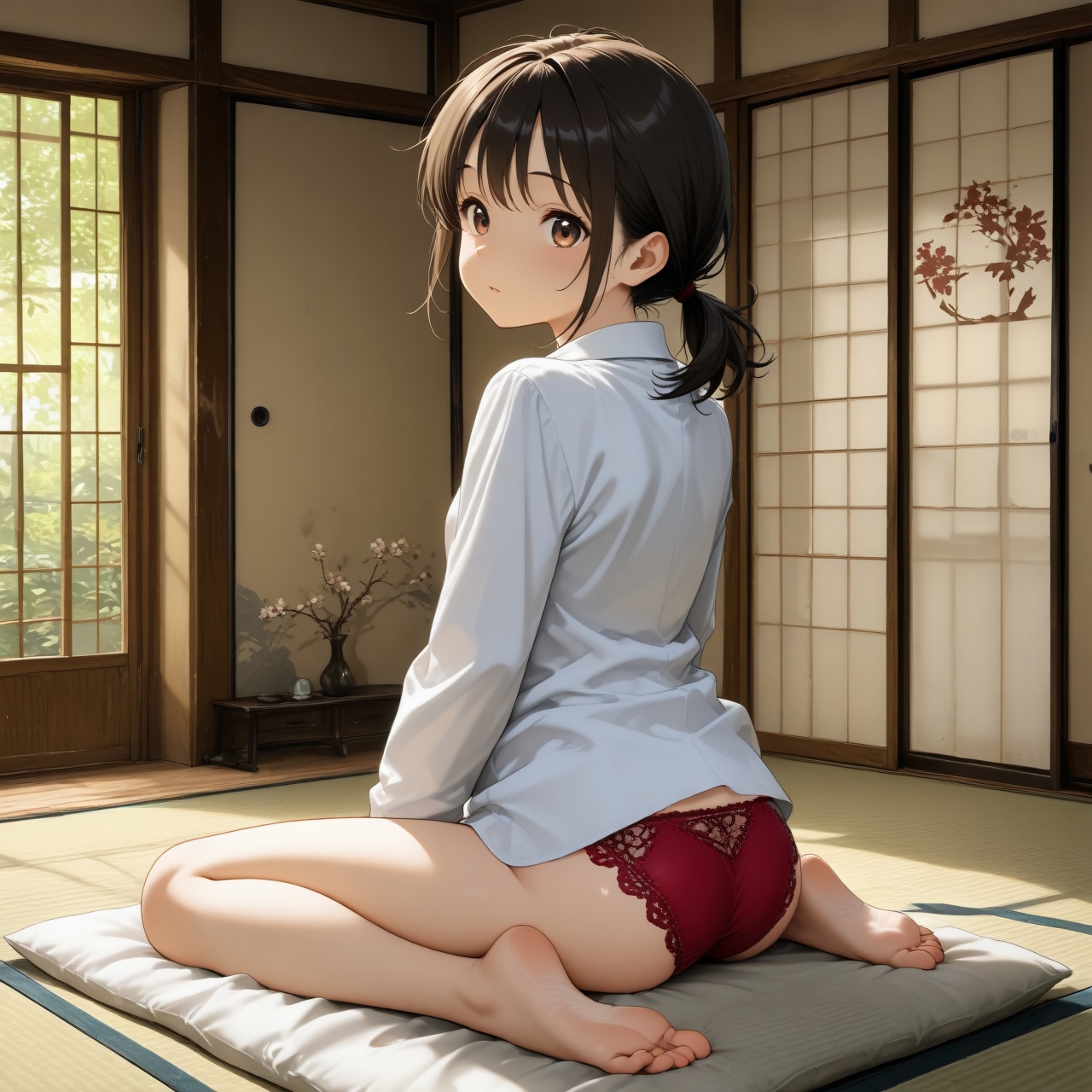狙ってパンツだけ見せる
