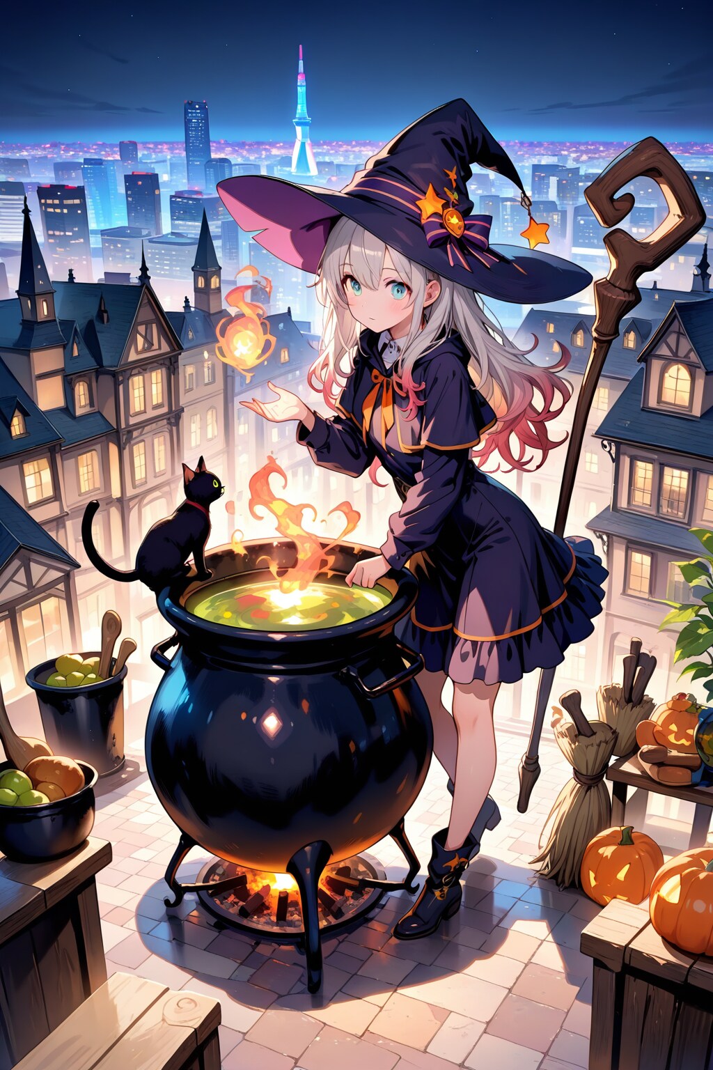 魔女と黒猫 | の人気AIイラスト・グラビア