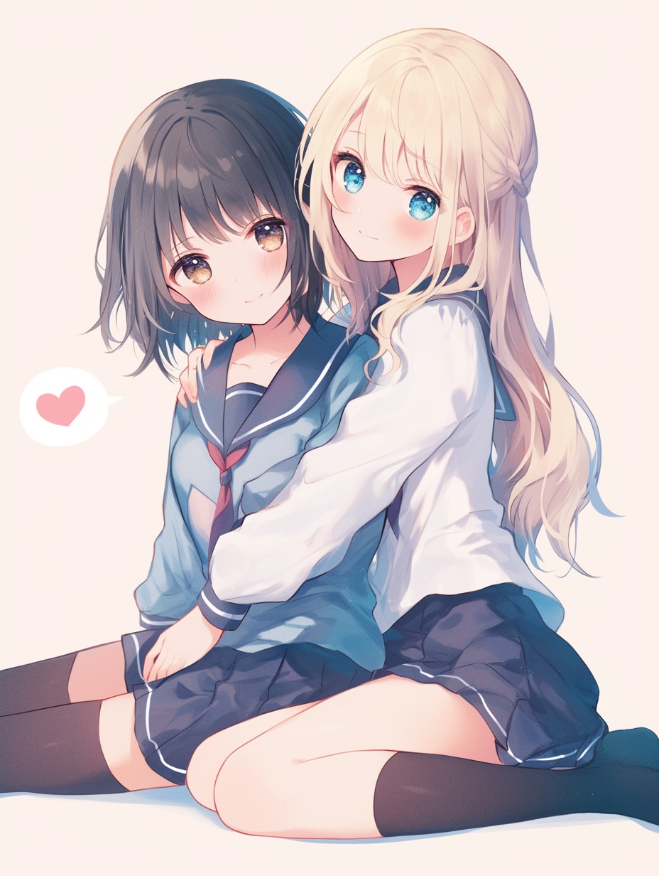 二人のJK195 | の人気AIイラスト・グラビア