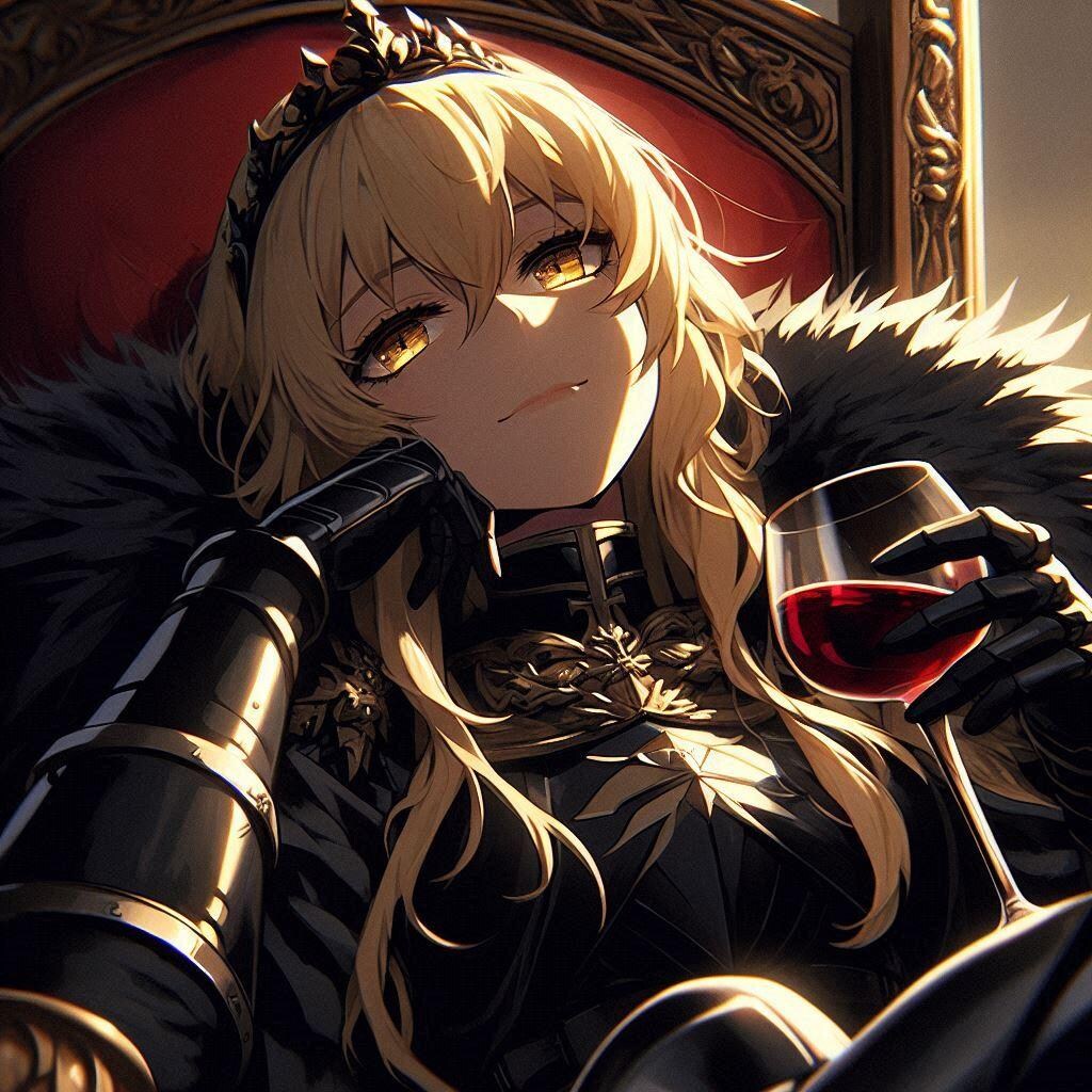 ワインとブロンドの女騎士さん