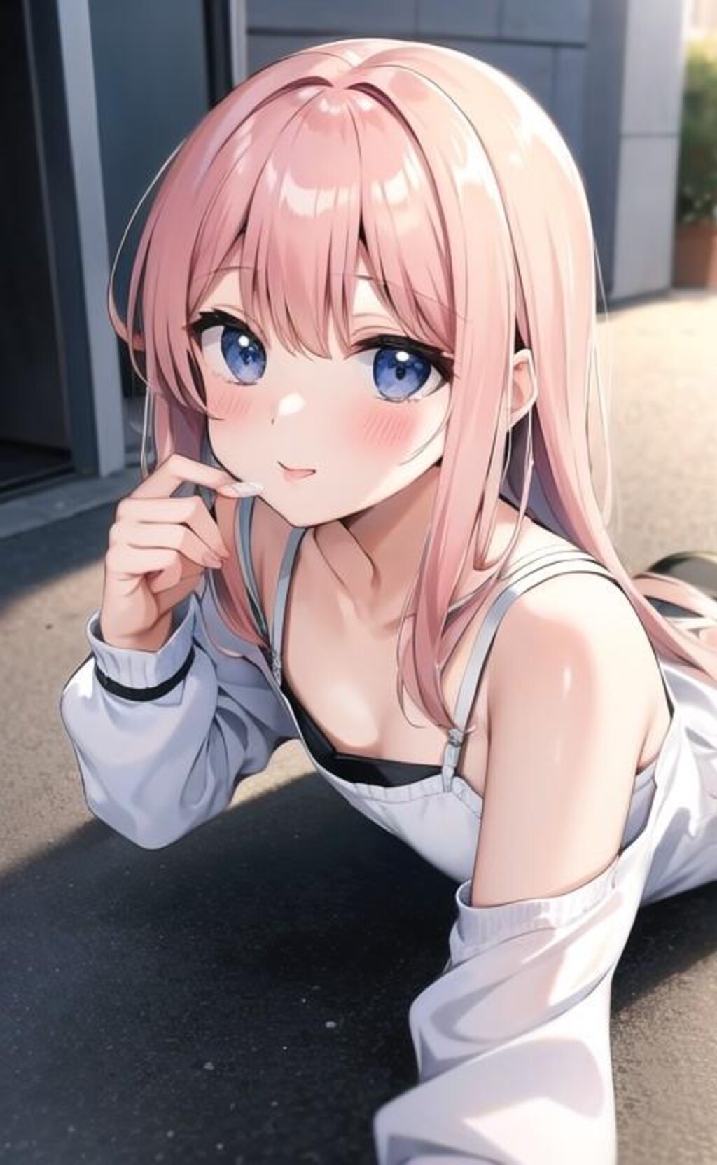 魅力的な桃髪娘