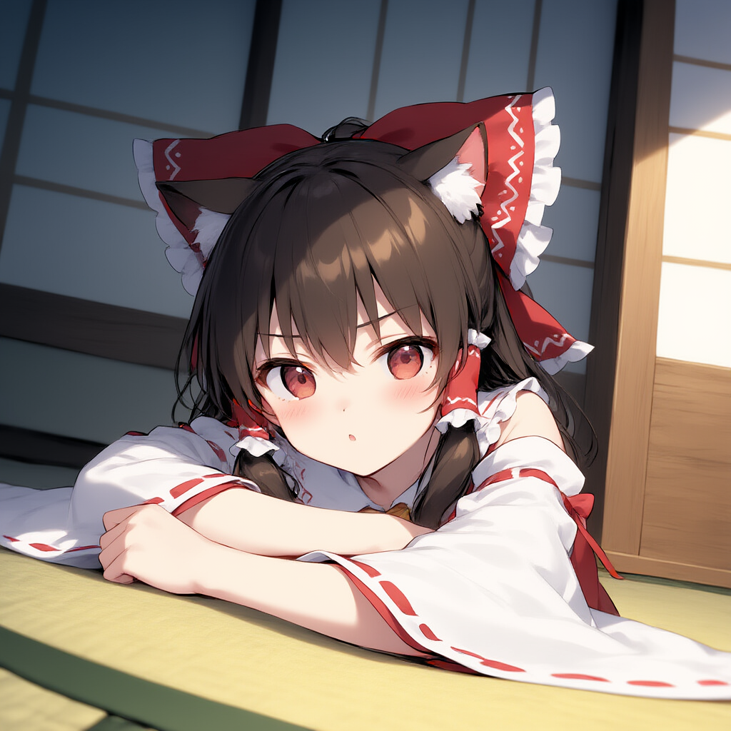 東方　博麗霊夢　ケモミミ　猫耳