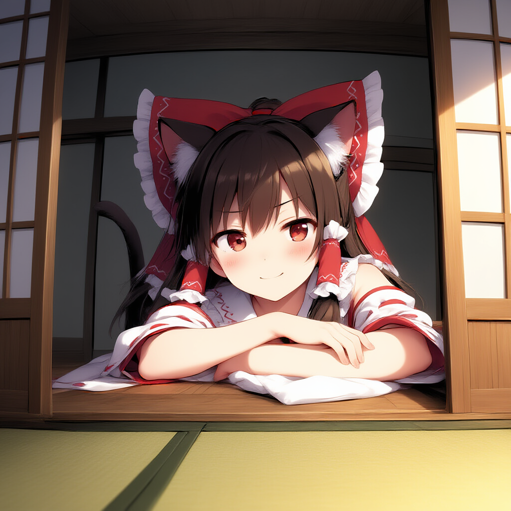 東方　博麗霊夢　ケモミミ　猫耳