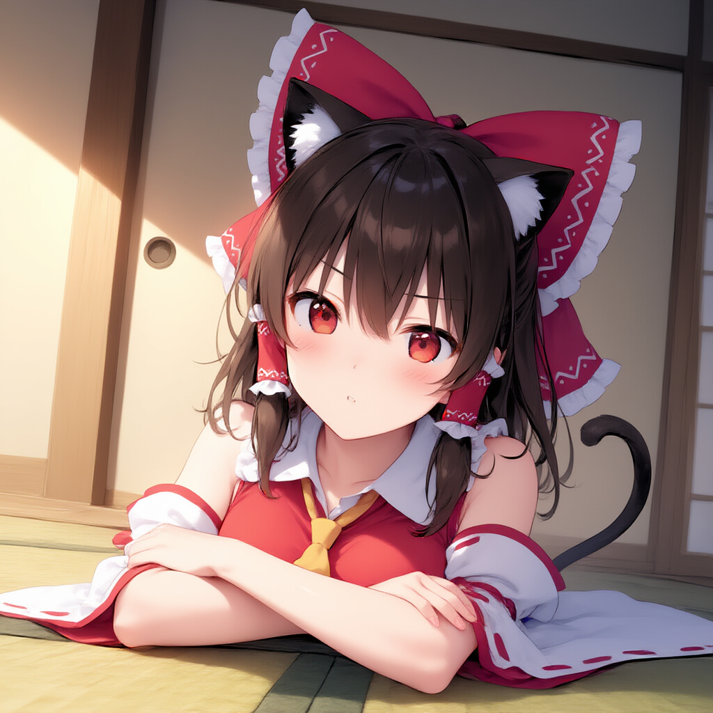 東方　博麗霊夢　ケモミミ　猫耳