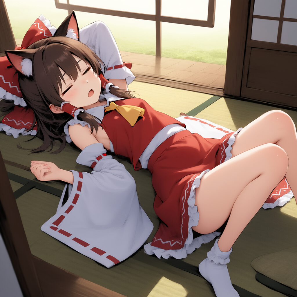 東方　博麗霊夢　ケモミミ　猫耳