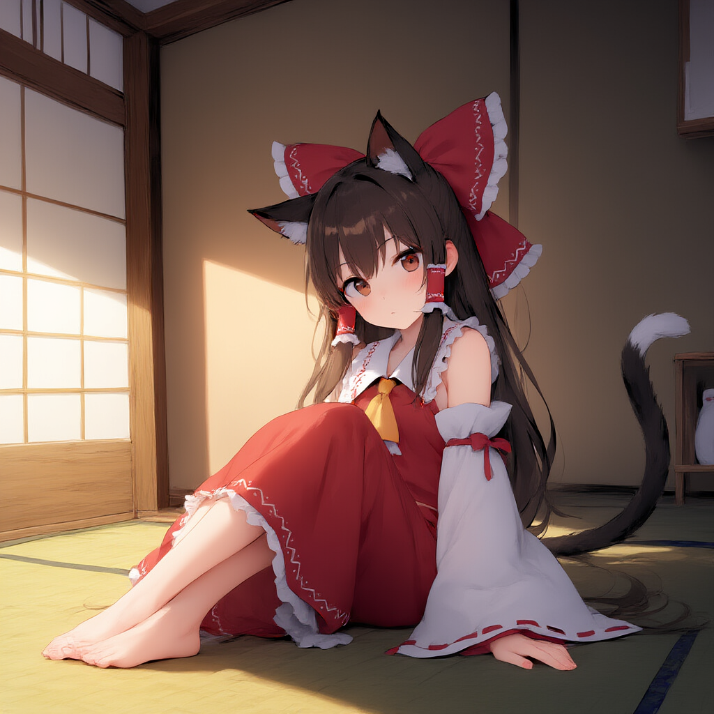 東方　博麗霊夢　ケモミミ　猫耳