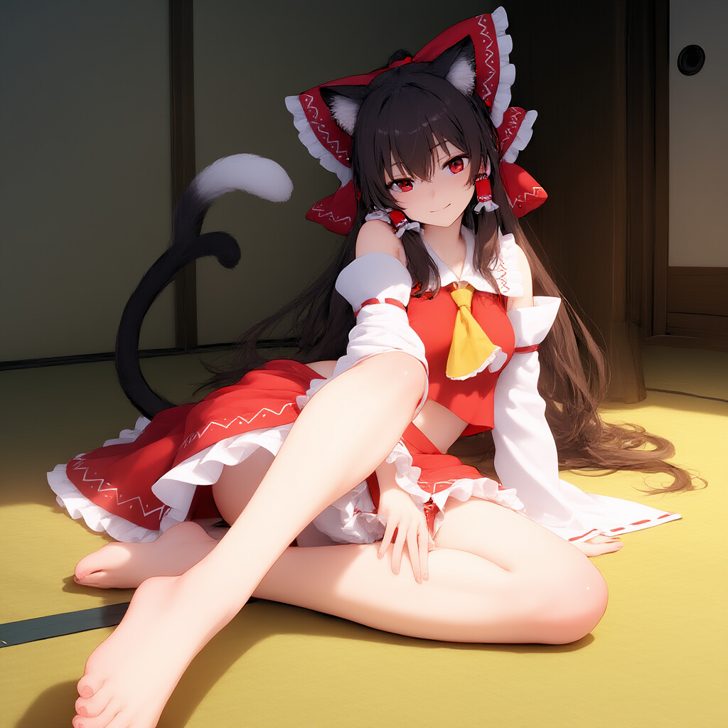 東方　博麗霊夢　ケモミミ　猫耳