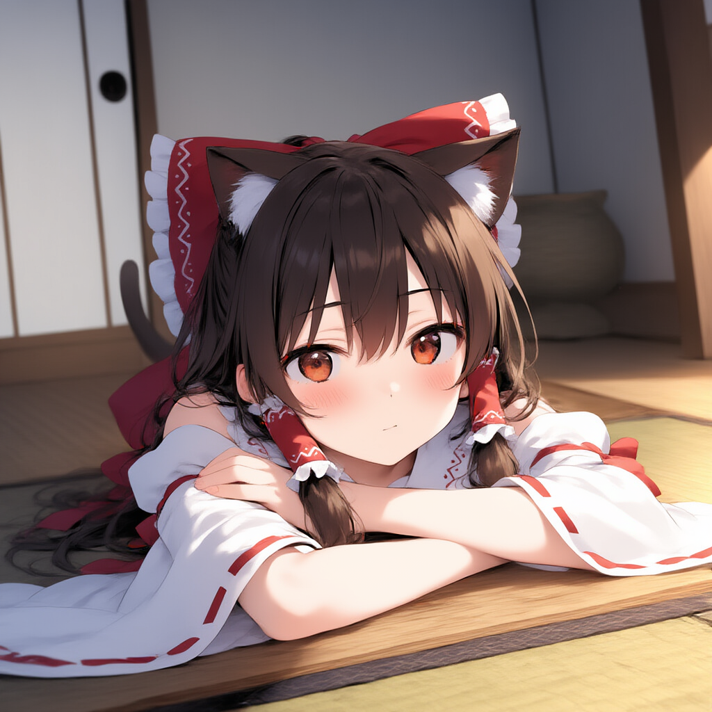 東方　博麗霊夢　ケモミミ　猫耳