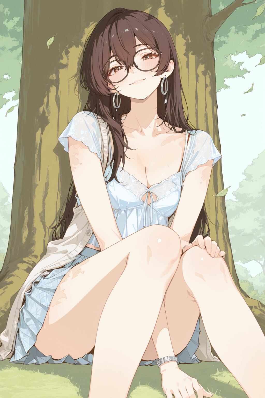 休む女