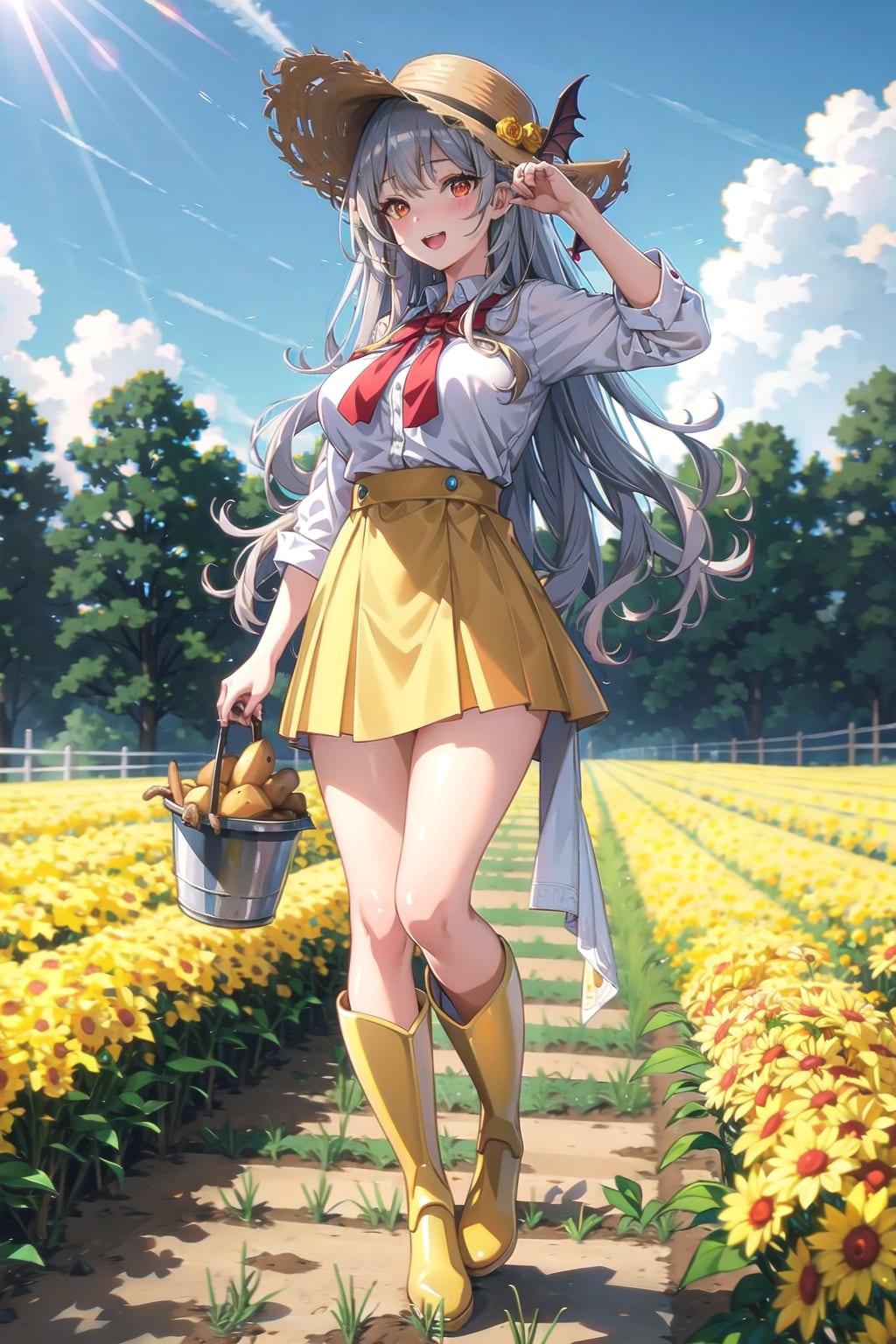 ジャガイモ畑で