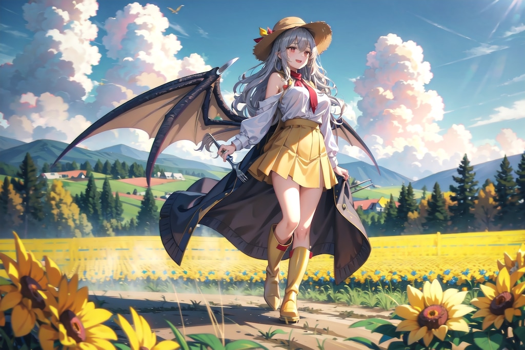 ジャガイモ畑で