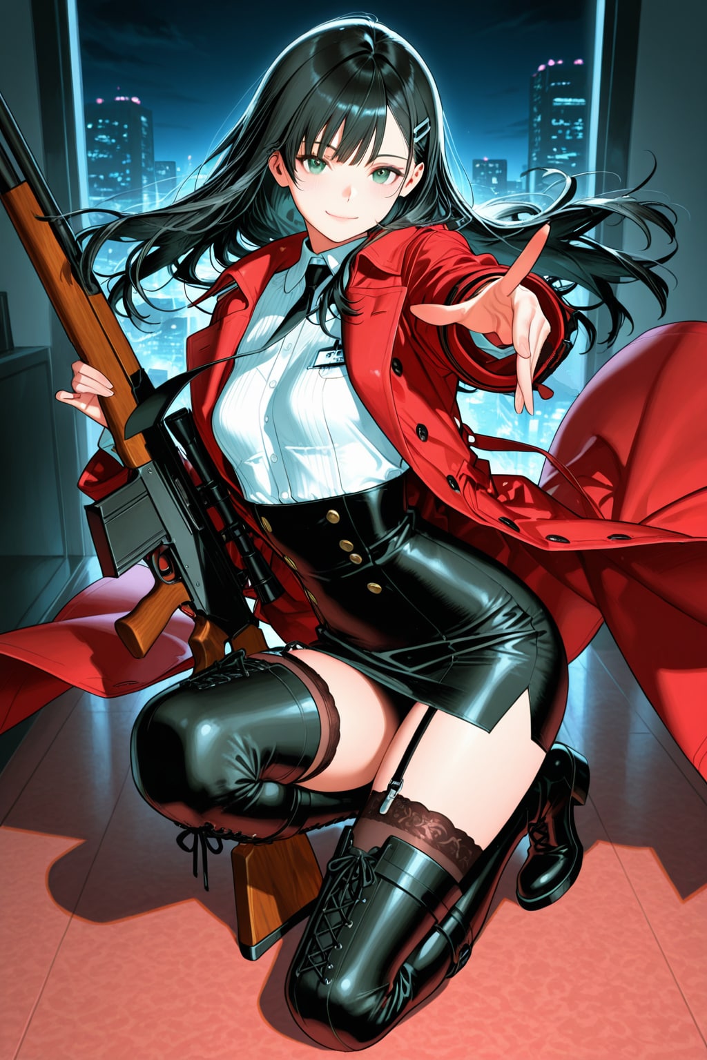 決めポーズをとる後輩(企画参加) | の人気AIイラスト・グラビア