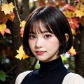 紅葉とタートルネック 4枚目