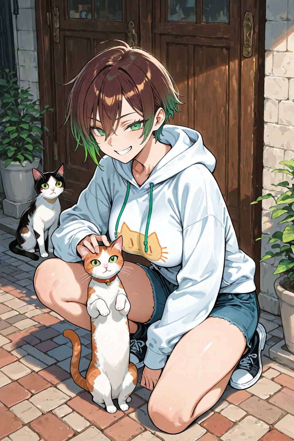 琴音ちゃんと猫 | の人気AIイラスト・グラビア