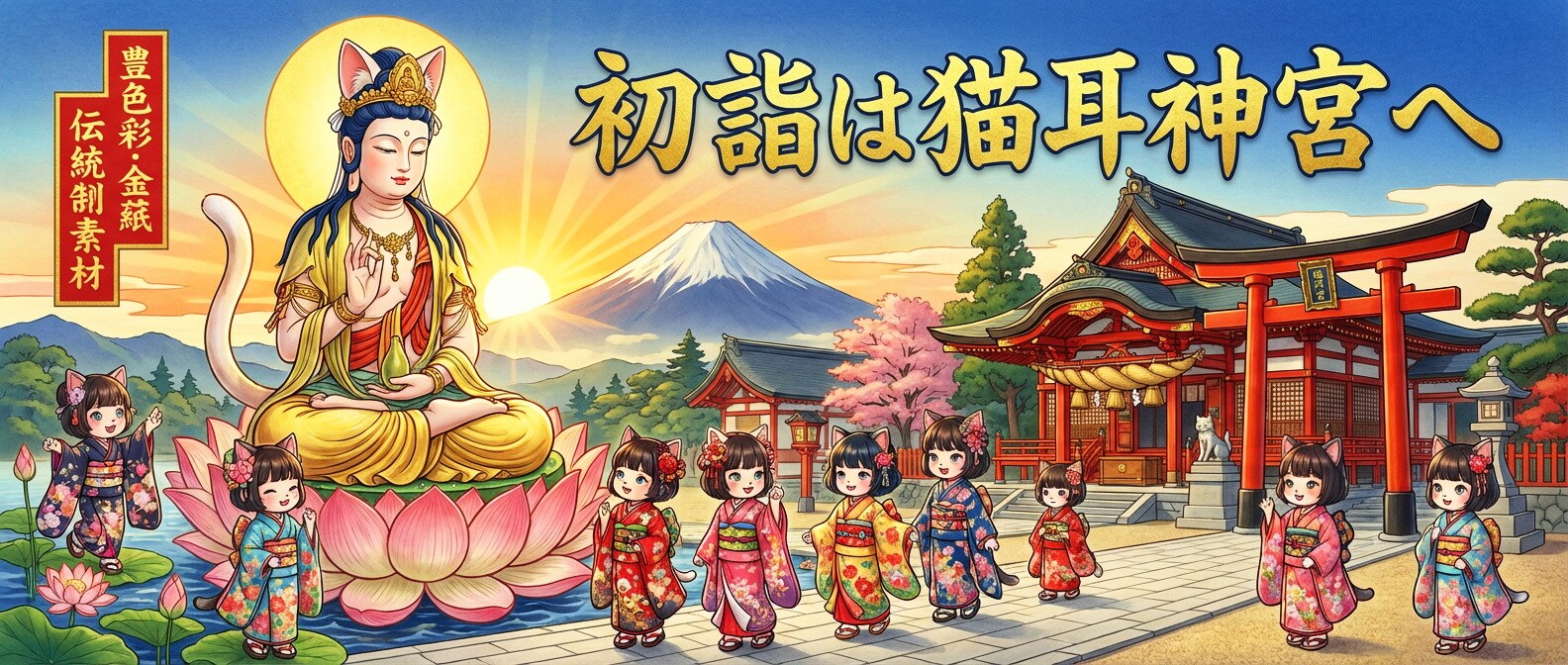 初詣は猫耳神宮へ！