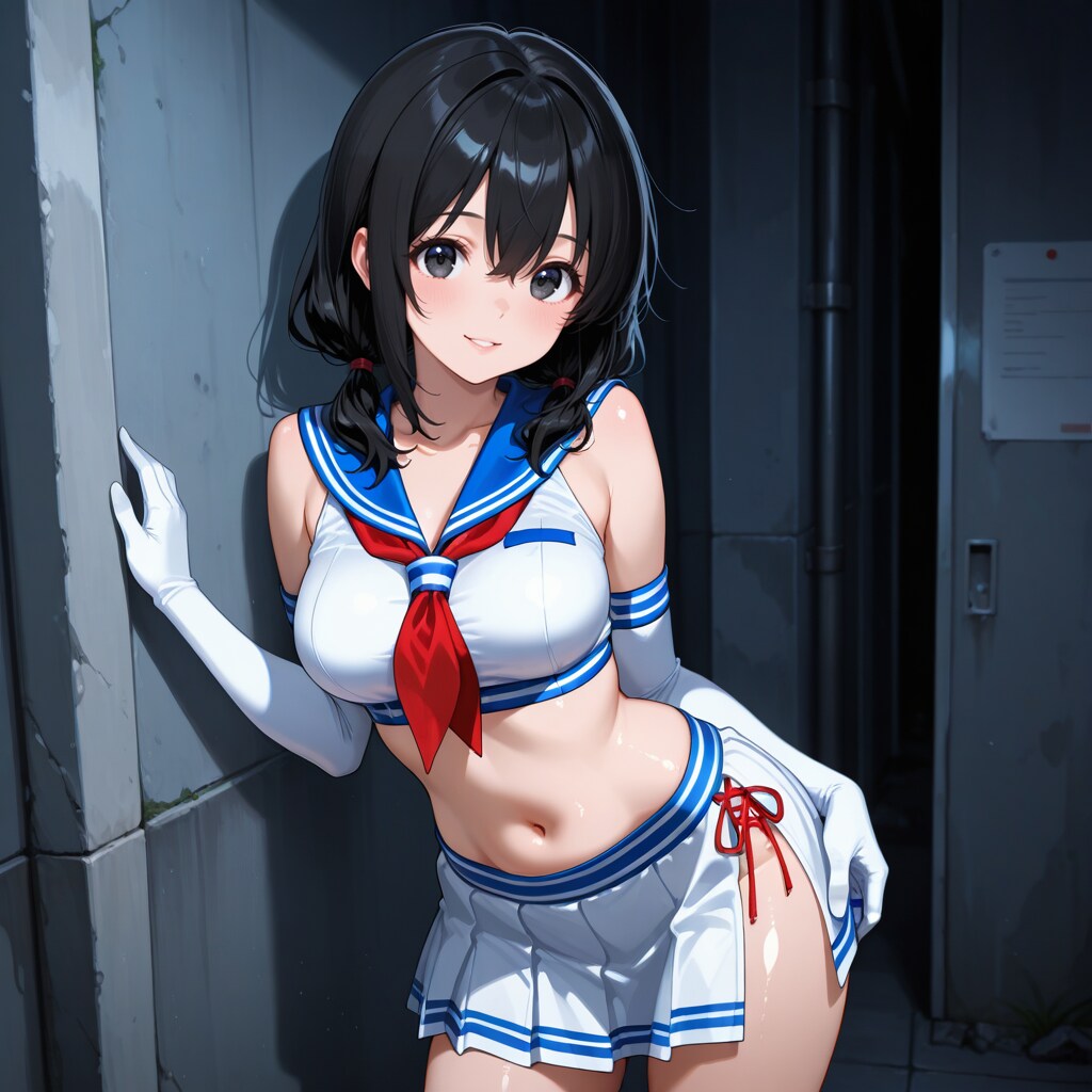 サイドスリットレースアップセーラー服