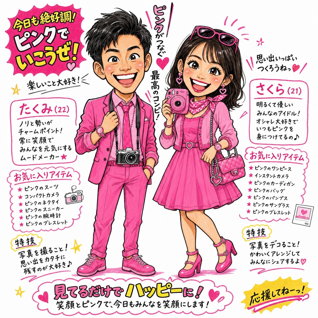 全身ピンクの漫談家
