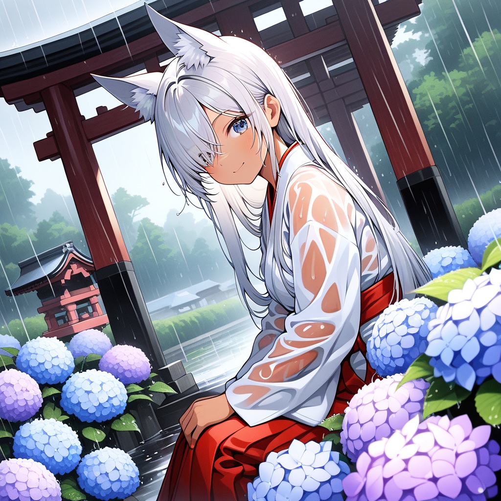 紫陽花巫女狐娘・次女