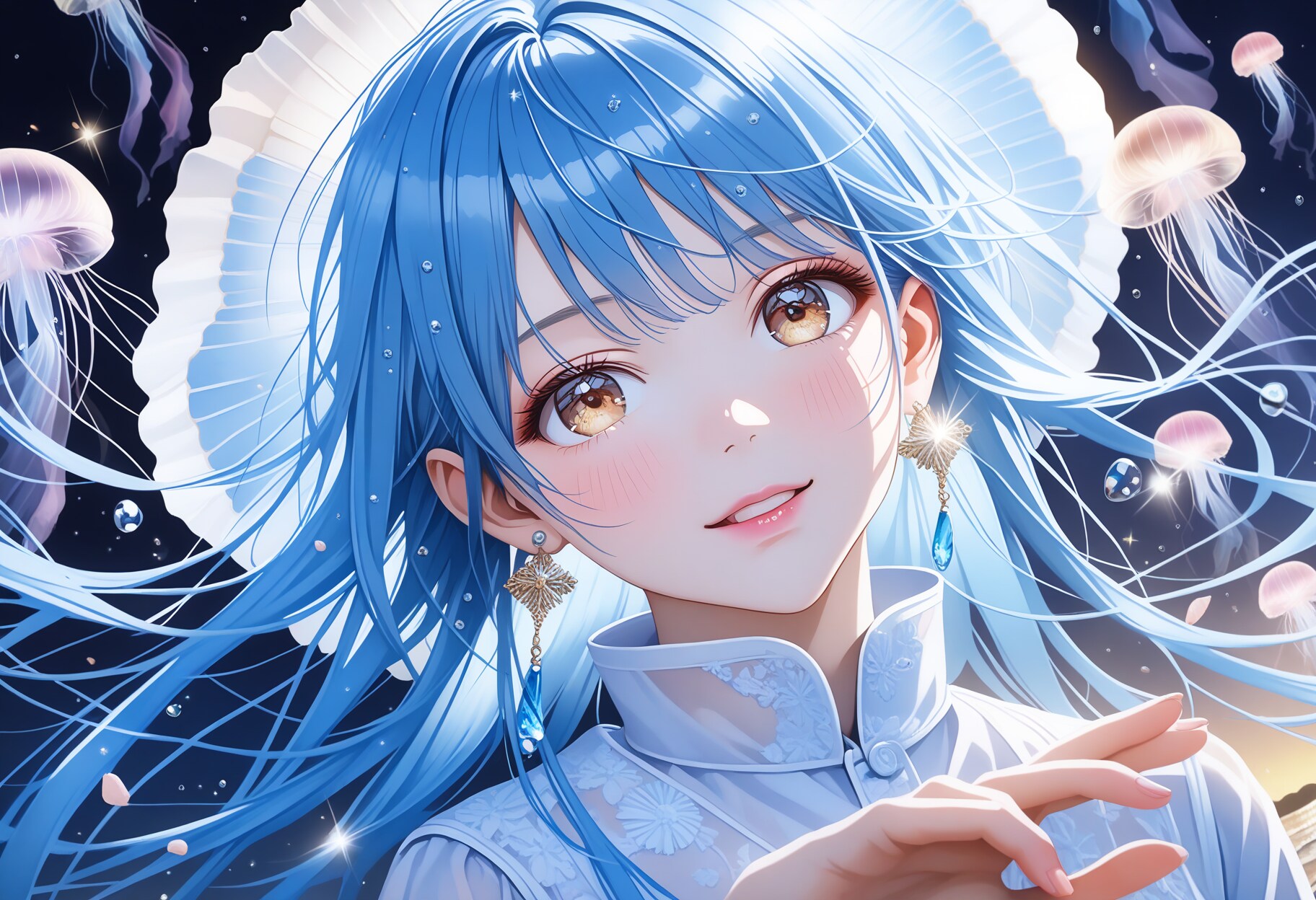 美少女怪人⭐︎ミズクラゲ女さん | の人気AIイラスト・グラビア