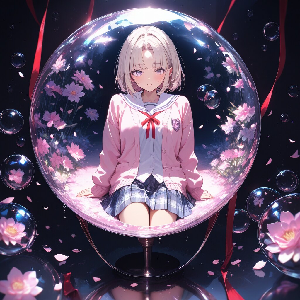 シャボン玉とお花 | の人気AIイラスト・グラビア