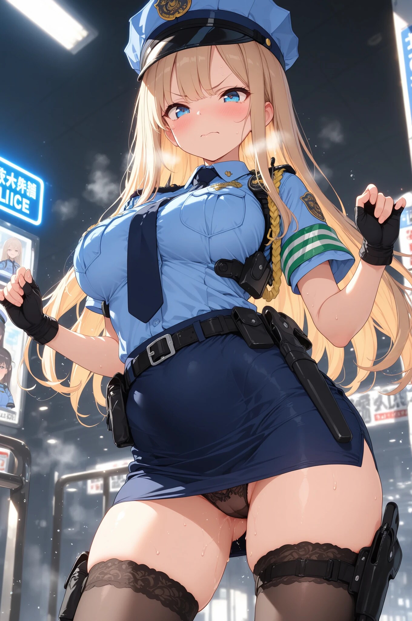 パンチラ女警官💓