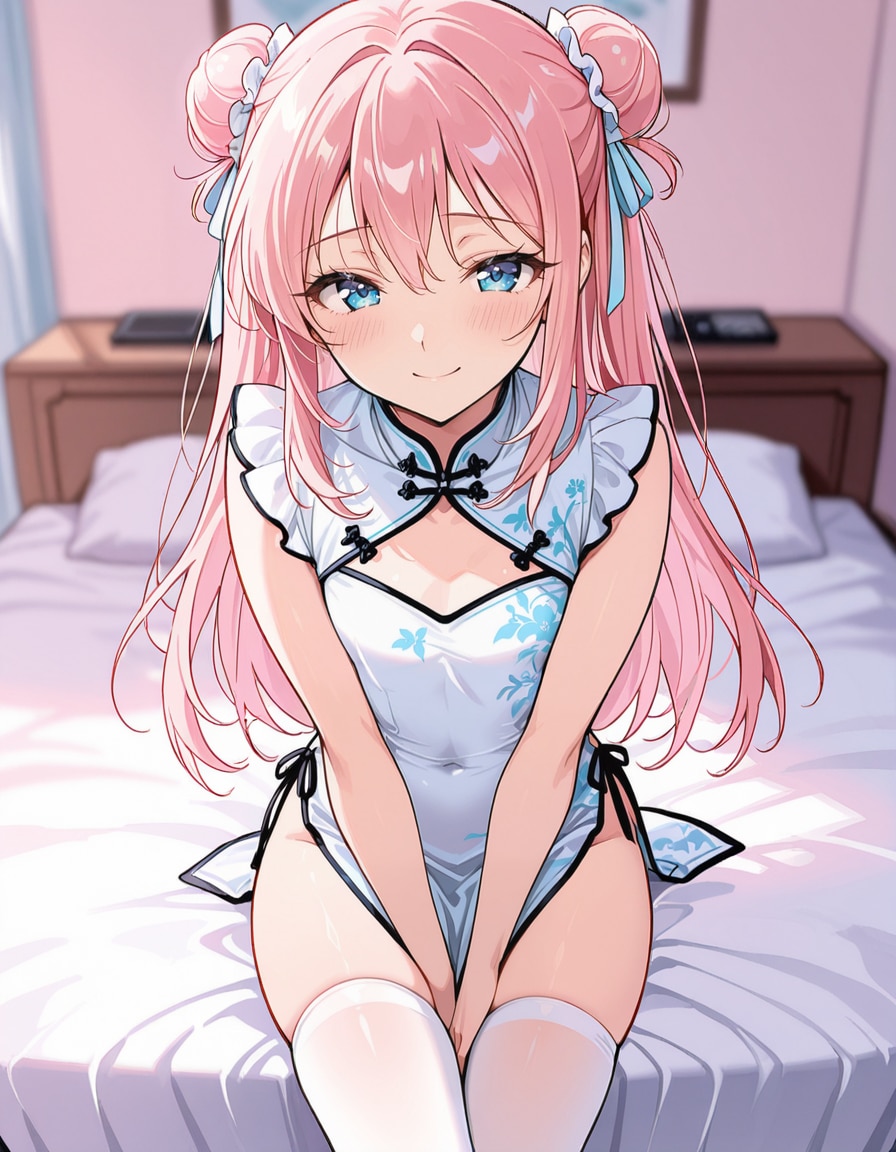 女装に慣れてきた男の娘のチャイナドレス
