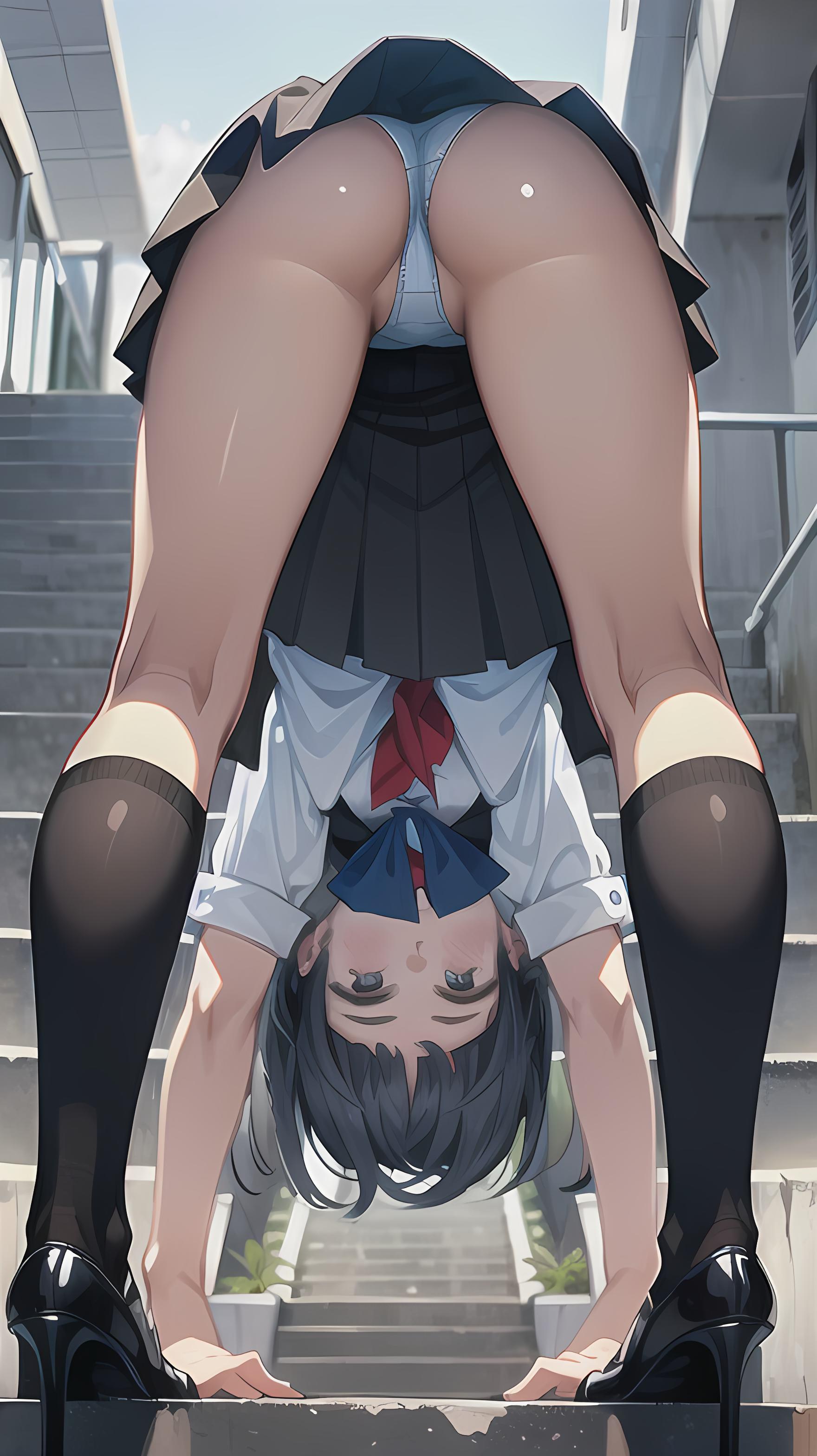股のぞきで丸見え