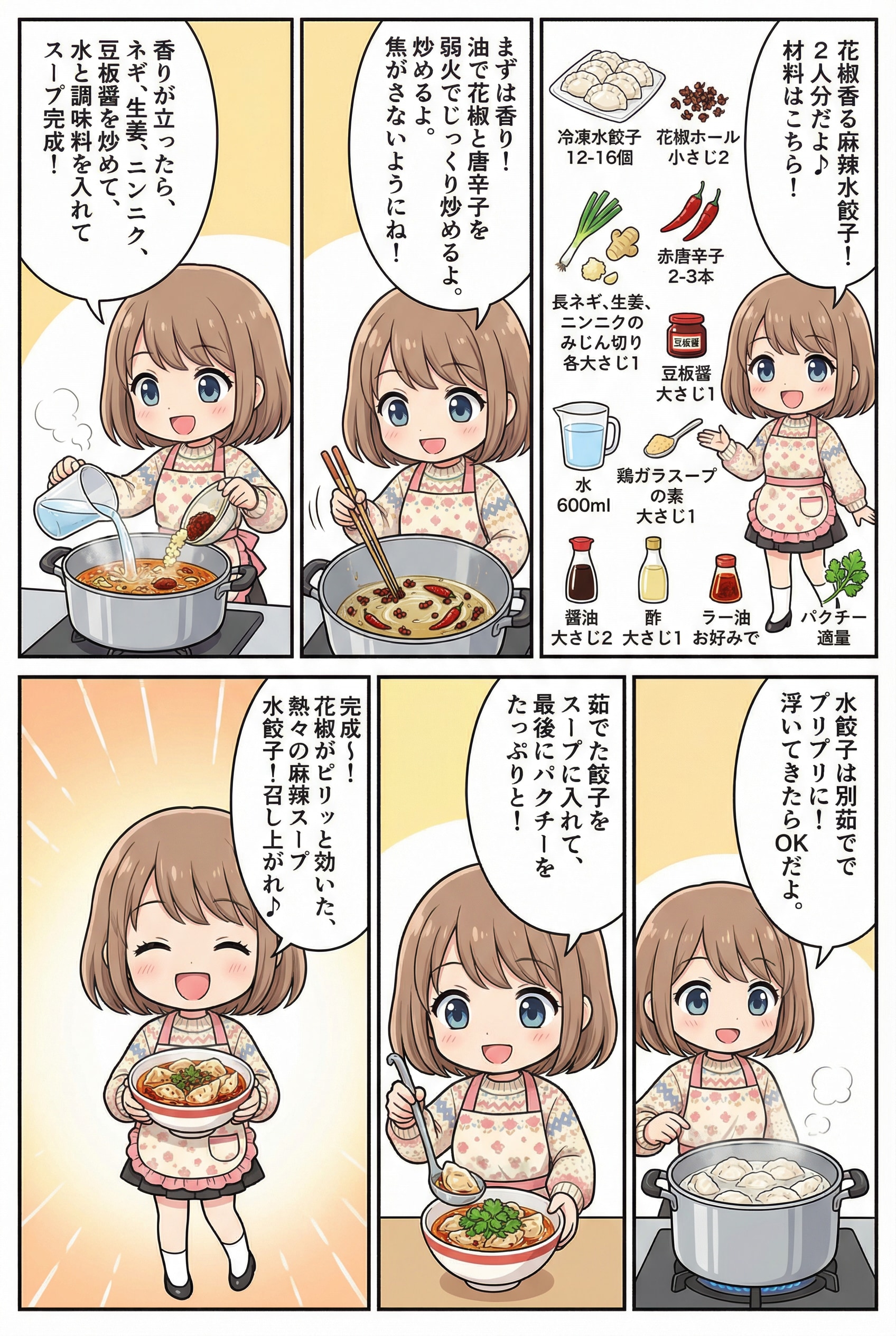 花椒香る麻辣スープ水餃子 | の人気AIイラスト・グラビア