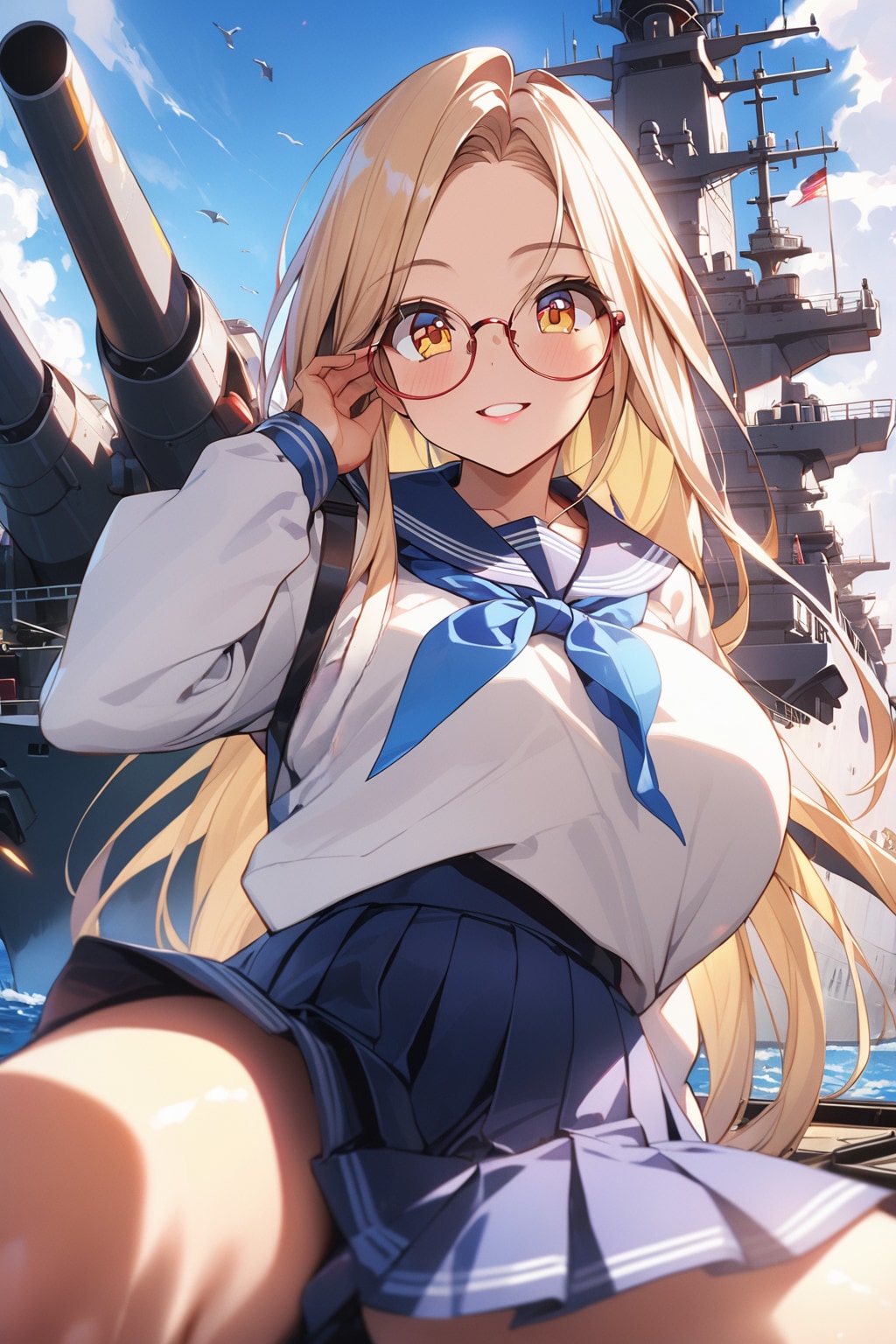 ミズーリを撮影する瑞莉　　　　　　　　　　　　　　🐯 瑞莉・S・トルーマン 🐯　２