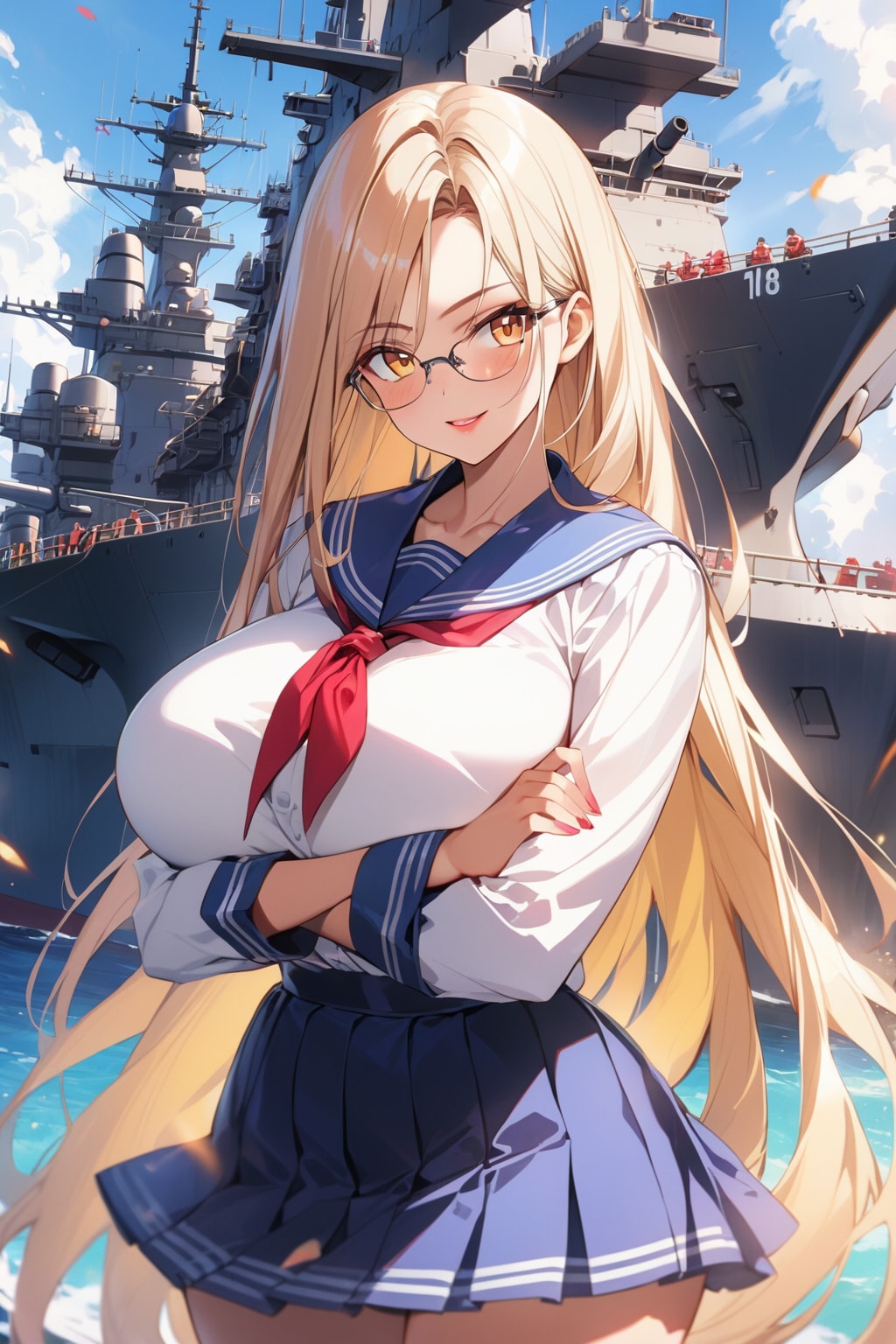 ミズーリを撮影する瑞莉　　　　　　　　　　　　　　🐯 瑞莉・S・トルーマン 🐯　２