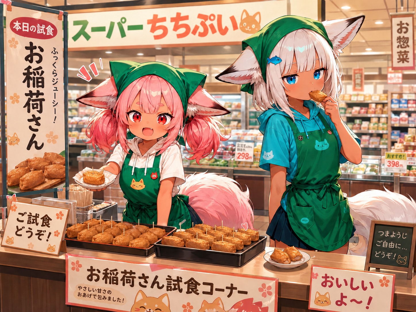 お稲荷さんの試食コーナー